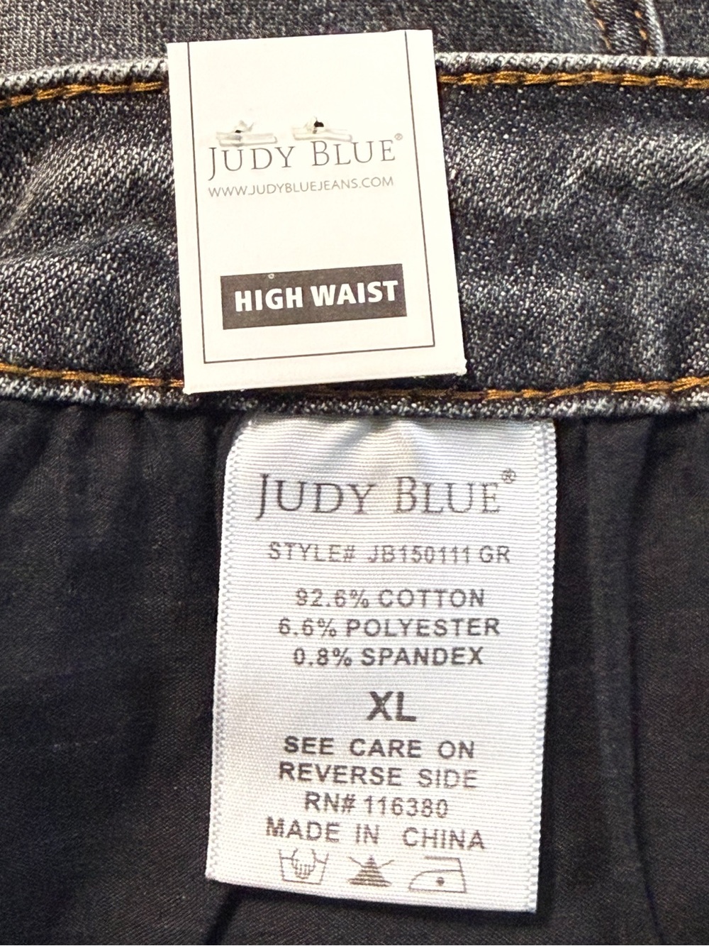 Judy Blue NWT Cactus Embroidered Denim Shorts XL Gray Raw Hem - Picture 17 of 17